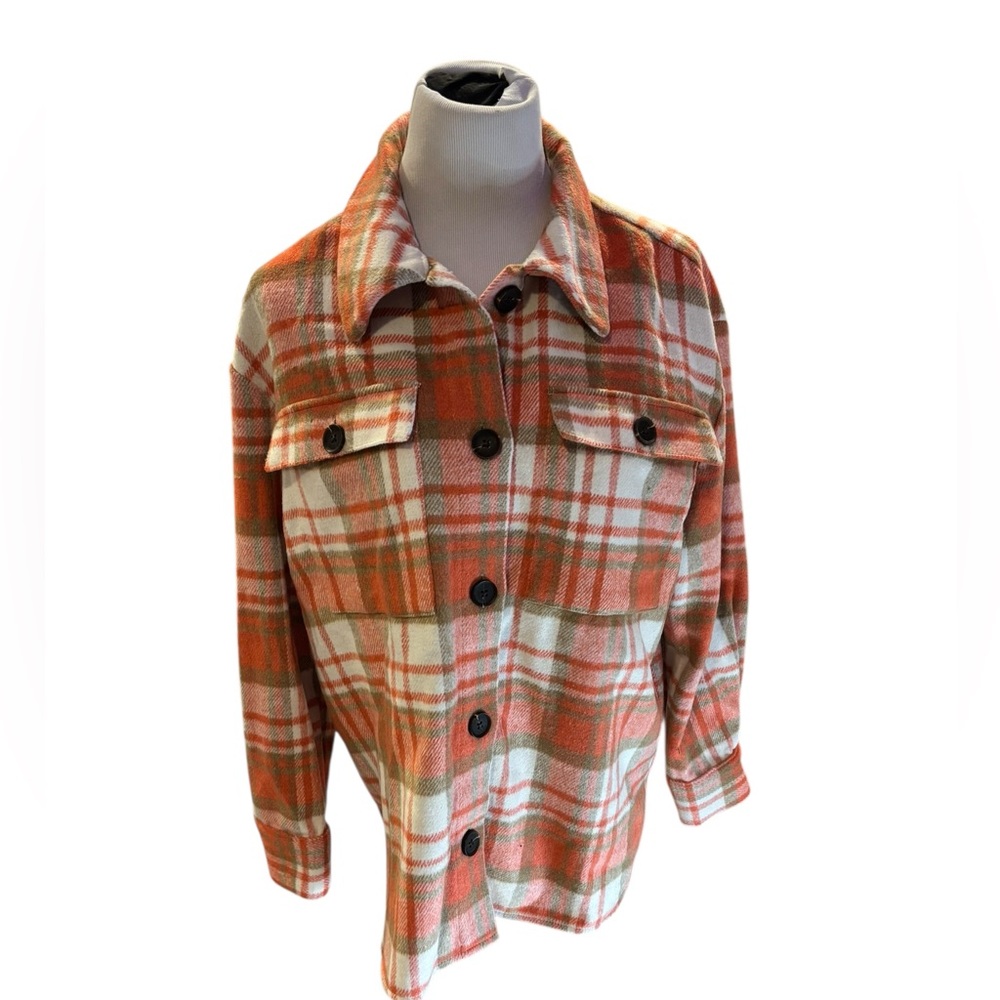 Jardines Domaine Women’s Plaid Orange & Cream Kamelena Jacket
